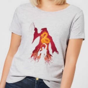 Image of Harry Potter Dumbledore Voldemort Womens T-Shirt - Grey - S