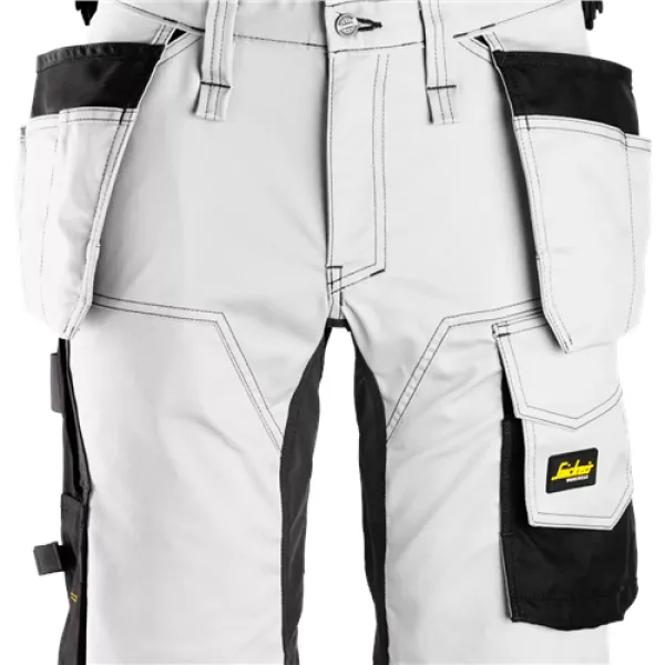Image of Snickers AllroundWork Stretch Shorts Holster Pockets - White/Black - 52