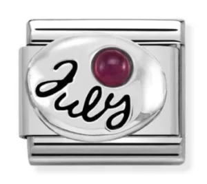 Image of Nomination CLASSIC Silvershine Symbols July Ruby Birthstone Charm...