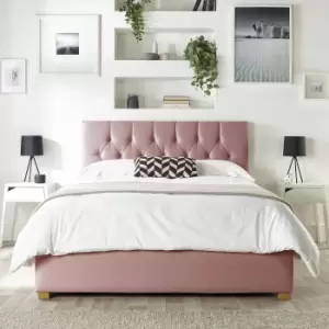 Image of CL Boutique Velvet Superking Ottoman Bedframe - Blush