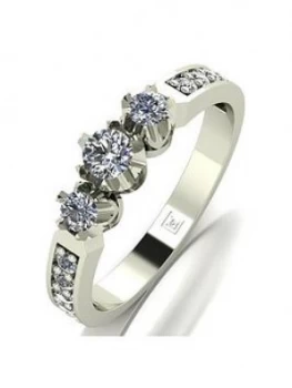 Image of Love DIAMOND Lady Lynsey 9ct White Gold 50pts total 3 Stone centre Diamond Trilogy Ring, White Gold, Size O, Women