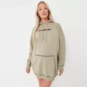 Image of Missguided Maternity Contrast Stitch Hoodie Dress - Green