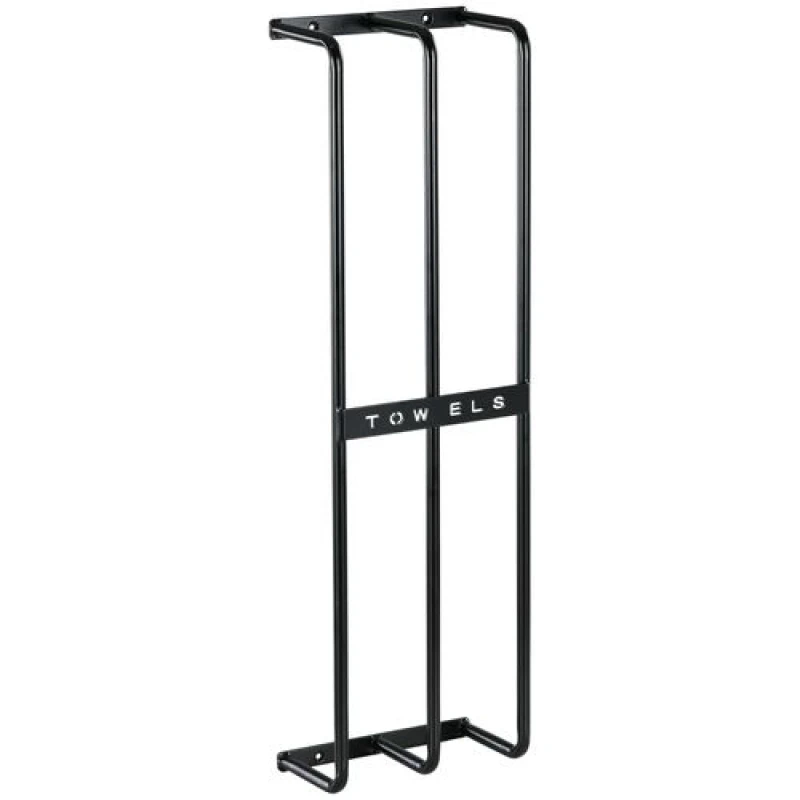 Image of Homcom Metal Towel Rack Wall Mounted, 3 Bar Towel Rail Black 850-314V00BK