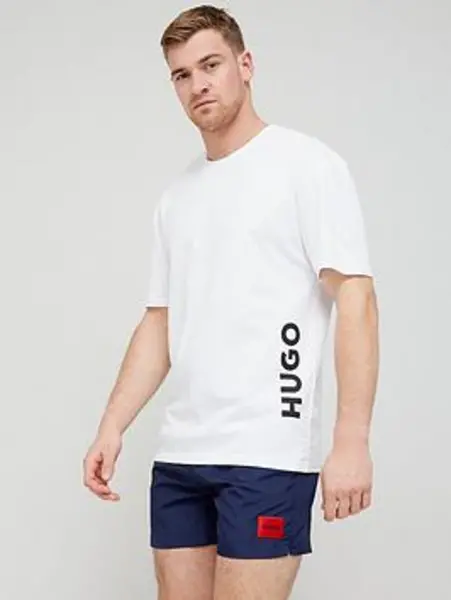 Image of HUGO Relaxed Side Logo T-Shirt - White Size S, Men White VAWAQ Male S