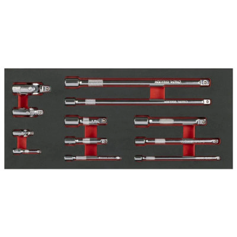 Image of Sealey Premier 12 Piece Combination Drive Socket Extension Bar Set in Module Tray TBT44 Drive: Combination