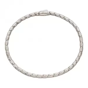 Image of 9ct White Gold Textured Tubular Bracelet GB510