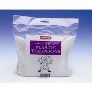 Image of Caroline White Plastic Teaspoons (80)