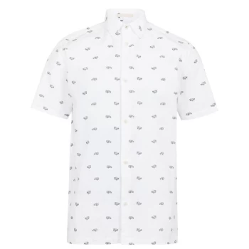 Image of Ted Baker Deaconn Car Print Short Sleeve Shirt - Blue