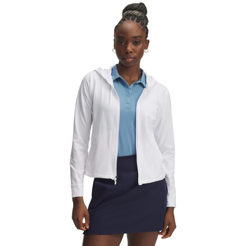 Image of Under Armour Womens Drive Full-Zip Performance Golf Jacket White female 10 (S)
