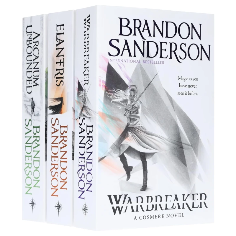 Image of Brandon Sanderson 3 Book Set Arcanum Unbounded Cosmere Elantris Warbreaker Paperback Edition ‎ Gollancz ltd Books