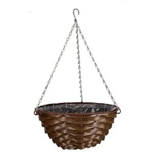 Image of Smart Garden Faux rattan Plastic Hanging basket 35cm