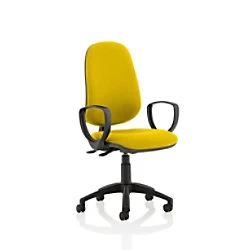 Image of Dynamic Tilt & Lock Task Operator Chair Loop Arms Eclipse Plus II Senna Yellow Seat High Back