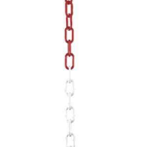 Image of Slingsby Plastic Chain 10mm Short Link 25 Metre RedWhite 328273