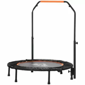 Image of Homcom 40" Foldable Mini Fitness Trampoline W/ Adjustable Foam Handle Black And Orange