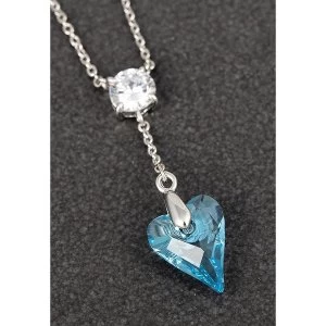 Image of Crystal Collection Hanging Heart PP Necklace Blue