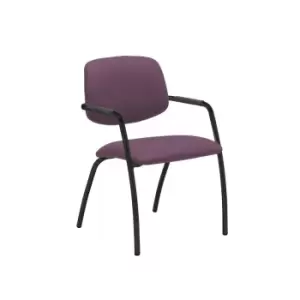 Image of Dams MTO Tuba Black 4 Leg Frame Conference Chair with Half Upholstered Back - Di