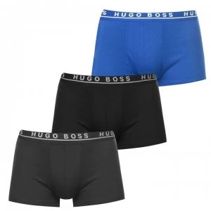 Image of Hugo Boss 3 Pack Logo Boxer Trunks Black/Navy/Blue Size L Men