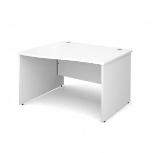 Image of Maestro 25 PL Left Hand Wave Desk 1200mm - White Panel Leg Design