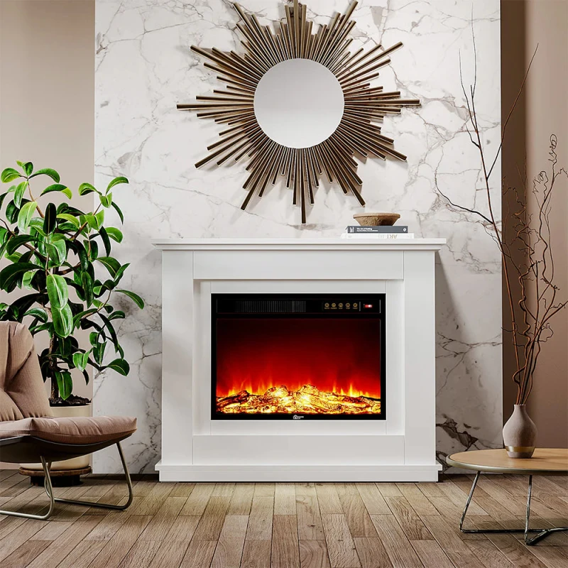 Image of Home & Outdoor Direct Wall Mounted Freestanding Electric Fireplace Insert with LED Surround PM0907PM0908