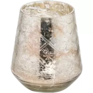 Image of The Noel Collection Glass Foil Vase (One Size) (Silver) - Silver