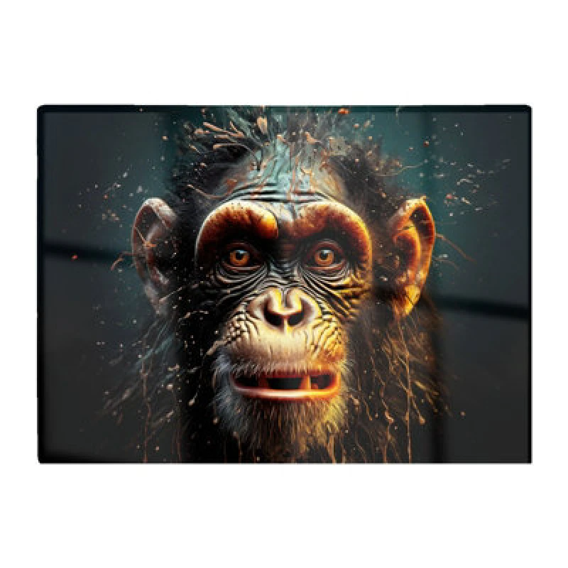 Image of Warren Reed Designer Splashart Monkey Face Glass Chopping Board