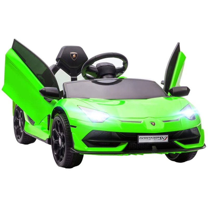 Image of HOMCOM Lamborghini Aventador Licensed 12V Kids Electric Ride On Car - Green 370-306V70GN
