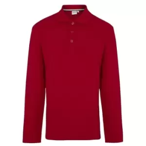 Image of Boss Long Sleeve Tonal Polo Shirt Junior Boys - Red