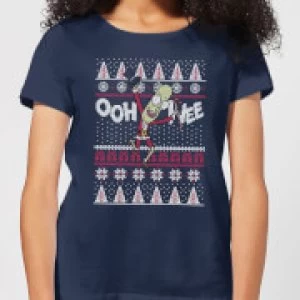 Image of Rick and Morty Ooh Wee Womens Christmas T-Shirt - Navy - M