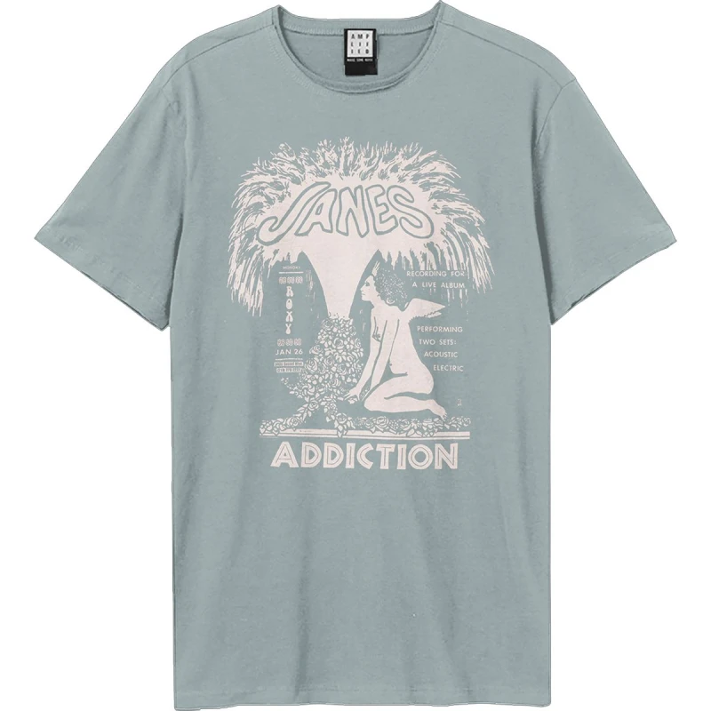 Image of Amplified Amplified Men Angel Fountain Jane's Addiction T-Shirt in Pale Blue Size: X-Small Pale Blue XS Male 5063693953201