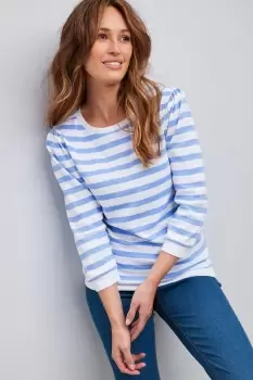 Image of Polly ¾ Sleeve Stripe Jersey Top