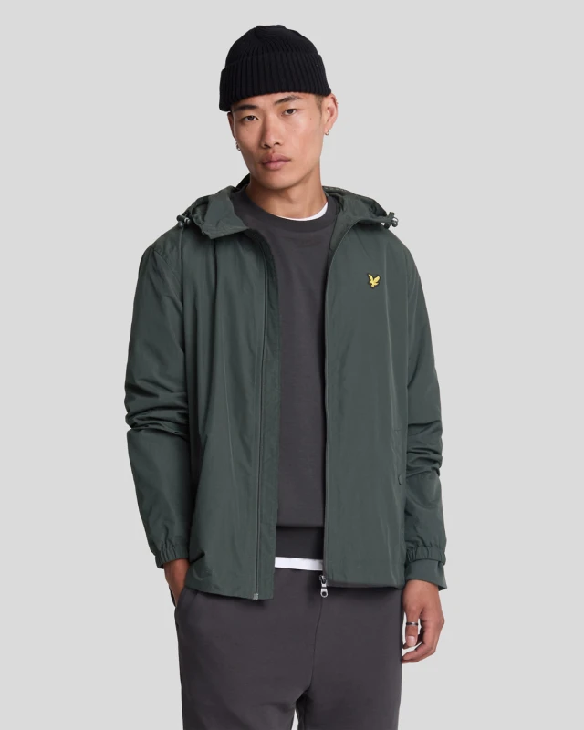 Image of Lyle & Scott Zip Through Hooded Jacket Gunmetal M