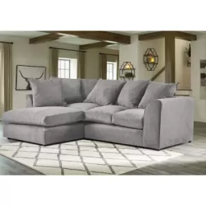 Image of Mirana Modern Plush Velvet Corner LHF Sofa Grey