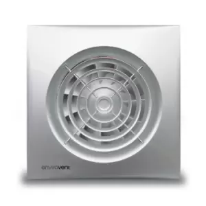 Image of Envirovent Silent 100mm Silver 4" Ultra Quiet WC & Bathroom Standard Extractor Fan - SIL100SS
