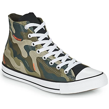 Image of Converse CHUCK TAYLOR ALL STAR HYBRID CAMO HI mens Shoes (High-top Trainers) in Green