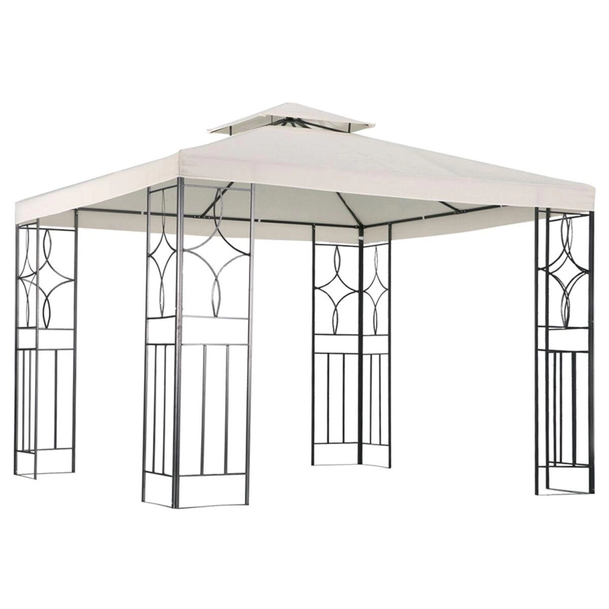 Image of Charles Bentley Garden 3mx3m Steel Art Gazebo - Beige
