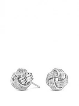 Image of Simply Silver Polished Rope Knot Stud Earring