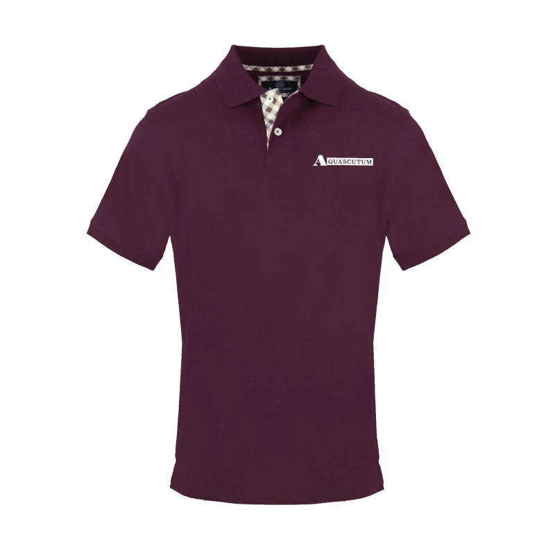Image of Aquascutum Mens Polo Short Sleeve Polo Shirt Short Sleeve Polos Small Red 54133208350