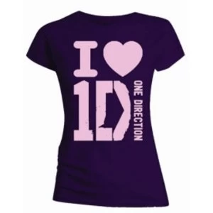 Image of One Direction I Love 1D Skinny Dark Purple TS: Small