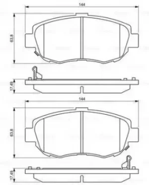 Image of Bosch 0986494211 BP1147 Brake Pad Set Disc Brake Front Axle