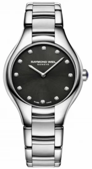Image of Raymond Weil Womens Noemia Black Diamond Set Dial 5132-ST- Watch