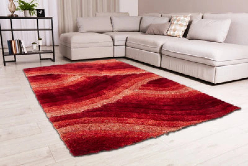 Image of Ds Living Ultra Plush Wave Red Rug