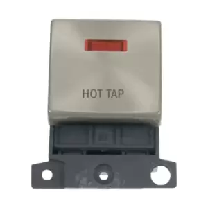 Image of Click Scolmore MiniGrid 20A Double-Pole Ingot & Neon Hot Tap Switch Satin Chrome - MD023SC-HT