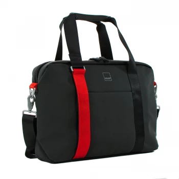 Image of Acme Made AM20111-HT North Point Attache Bag - Black/Tangerine