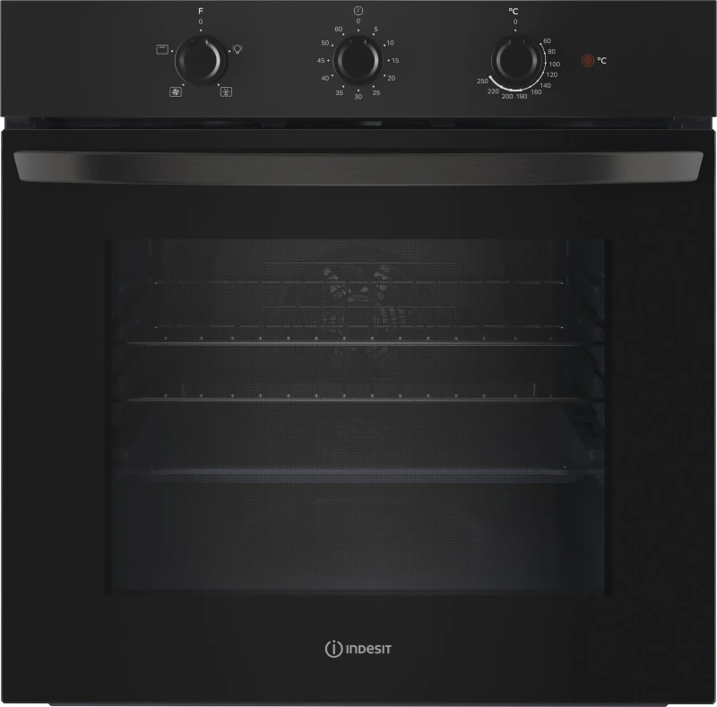 Image of Indesit Click&Clean IO 233 B UK Built In Electric Single Oven - Black - A Rated