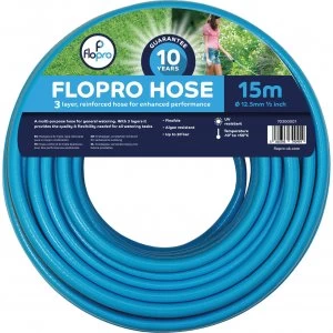 Image of Flopro Garden Hose Pipe 1/2" / 12.5mm 15m Blue