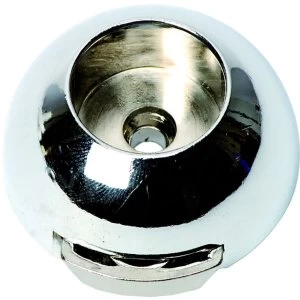 Image of Wickes Interior Wardrobe Rail Covered Socket - 19mm Chrome Pack of 2