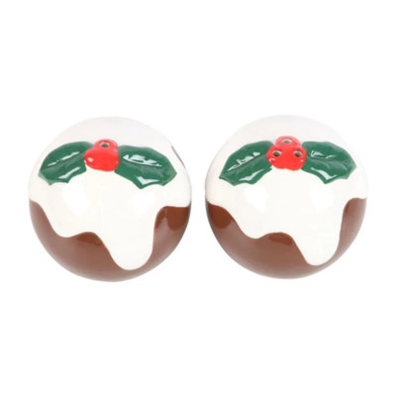 Image of Something Different Something Different Christmas Pudding Salt And Pepper Shakers in Brown Brown One Size Unisex 5063574039086