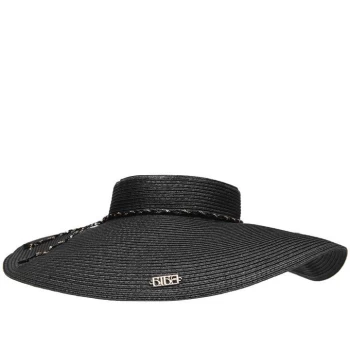 Image of Biba Visor Straw Hat - Black