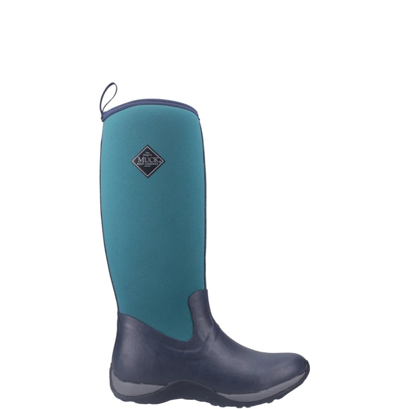 Image of Muck Boot Arctic Adventure Textile Synthetic Womens Knee High Boots - Navy Spruce - Size:UK 6