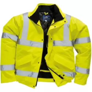 Image of Portwest Unisex Hi-Vis Bomber Jacket (S463) / Workwear / Safetywear (Pack of 2) (S) (Yellow) - Yellow